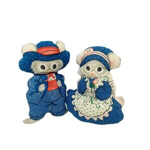 Country Mouse Family Springs Mills Fabric Panel Stuffed Cut & Sew Pr Pillow Mice